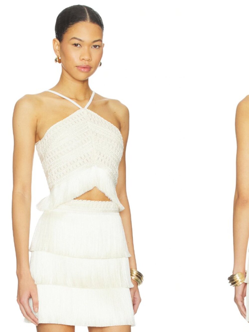 Patbo Amethyst Fringe Top AND Skirt